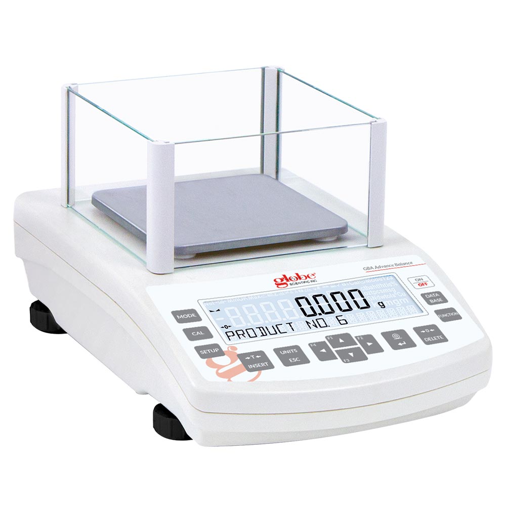 Globe Scientific Balance, Precision, 1000g X 1mg, Internal Calibration, 100-240V, 50-60Hz, External Batteries, Includes ISO/IEC 17025:2017 Caibration Certificate laboratory scale;analytical balance;weighing balance;lab scale;analytical scales;laboratory balance;scales lab;calibrated weighing scales